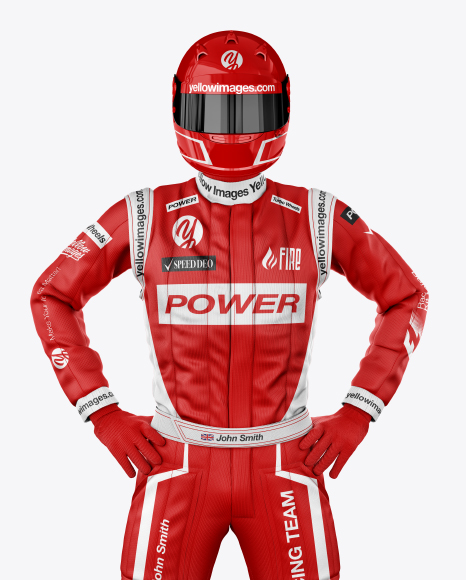 Download F1 Racing Kit Mockup Front View In Apparel Mockups On Yellow Images Object Mockups