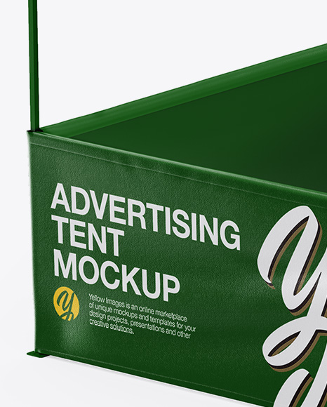 Advertising Display Tent Mockup - Back Half Side View