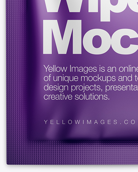 Download Matte Wet Wipe Pack Mockup Top View In Sachet Mockups On Yellow Images Object Mockups Yellowimages Mockups