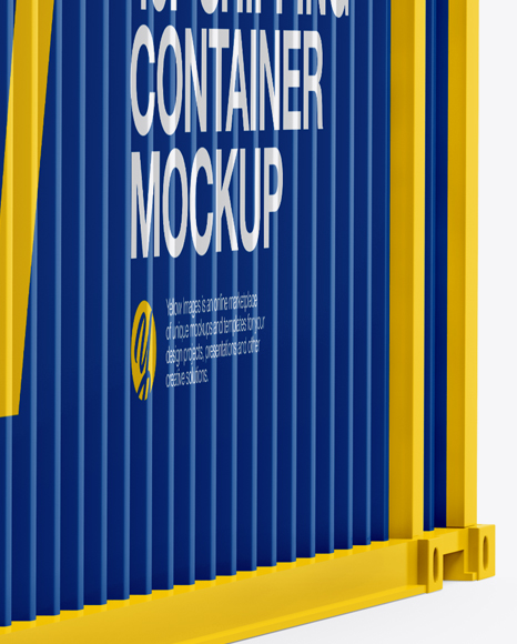 40F Shipping Container with Opened Doors Mockup - Halfside View on