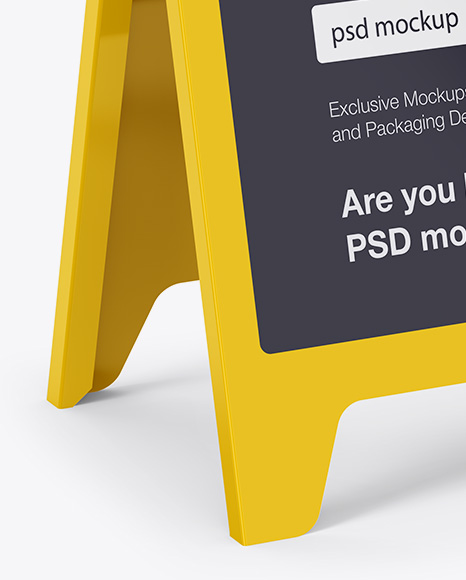 Matte Street Stand Mockup   Half Side View PSD #4