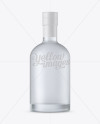 Frosted Glass Oslo Plate Bottle w/ Shrink Band Mockup on Yellow Images