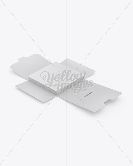 Download Opened Square Paper Brief Case W Post Cards Mockup Halfside View In Box Mockups On Yellow Images Object Mockups PSD Mockup Templates