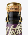 Green Glass Lambrusco Bottle W/ Red Wine Mockup