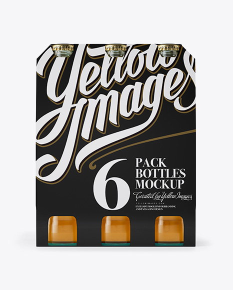 White Paper 6 Pack Beer Bottle Carrier Mockup - Front View - Free