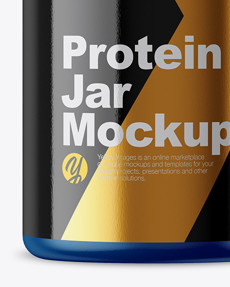 Protein Jar Mockup in Jar Mockups on Yellow Images Object Mockups