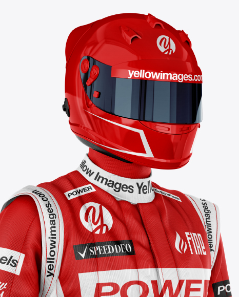 F1 Racing Kit Mockup Half Side View In Apparel Mockups On Yellow Images Object Mockups