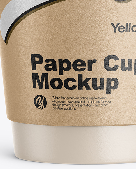 Kraft Coffee Cup Mockup   Front View PSD #1