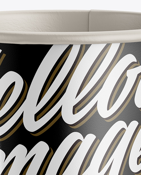 Glossy Paper Coffee Cup Mockup - Front View (High-Angle Shot)