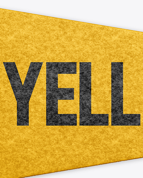 Download Felt Pennant Mockup Top View In Object Mockups On Yellow Images Object Mockups