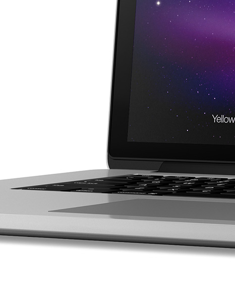 Macbook Mockup - Half Side View