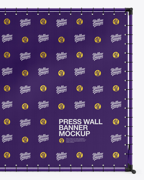 Press Wall Banner with Matte Frame Mockup PSD #2