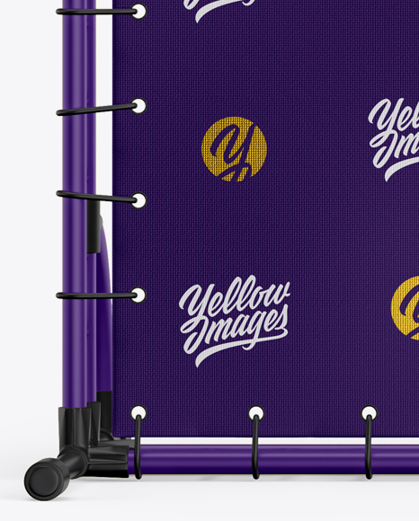 Press Wall Banner with Matte Frame Mockup PSD #6