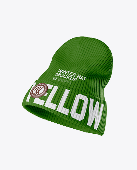 Download Beanie Hat Mockup Half Side View In Apparel Mockups On Yellow Images Object Mockups