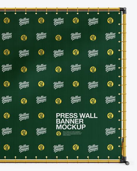 Press Wall Banner with Metallic Frame Mockup PSD #2