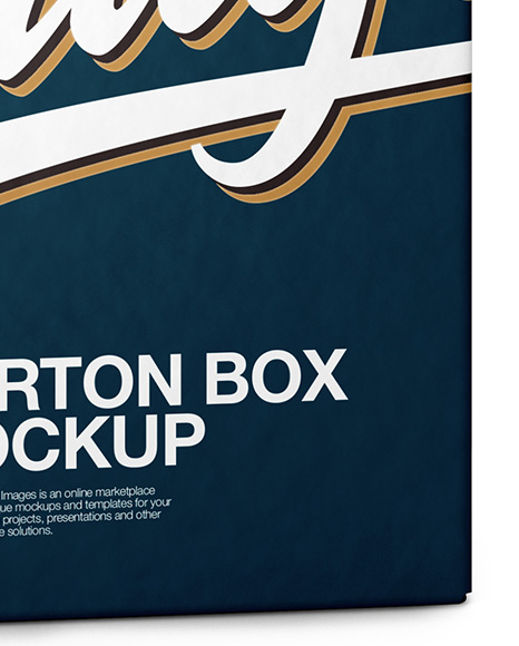 Carton Box Mockup   Half Side View PSD #1