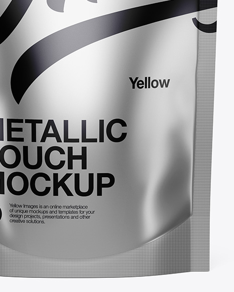 Metallic Stand Up Pouch Mockup   Front View PSD #1