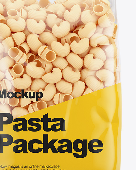 Download Pipe Doppia Rigatura Pasta Mockup Front View In Bag Sack Mockups On Yellow Images Object Mockups