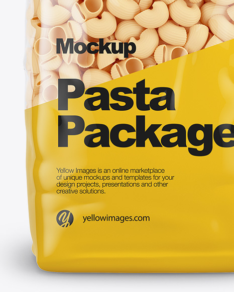 Pipe Doppia Rigatura Pasta Mockup - Front View