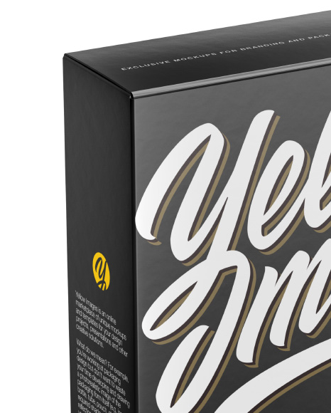 Download Box Mockup - Half Side View in Box Mockups on Yellow ...