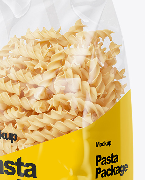 Download Fusilli Pasta Mockup Half Side View In Bag Sack Mockups On Yellow Images Object Mockups