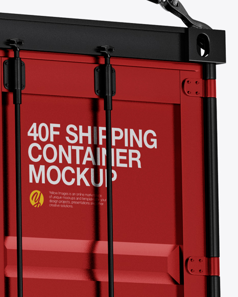 40F Shipping Container with Slings Mockup - Halfside View in Object