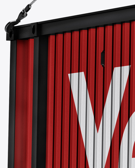 40f Shipping Container With Slings Mockup Halfside View In Object Mockups On Yellow Images Object Mockups