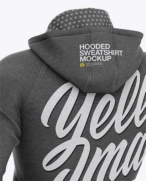 Men S Heather Hoodie Mockup Back Half Side View In Apparel Mockups On Yellow Images Object Mockups