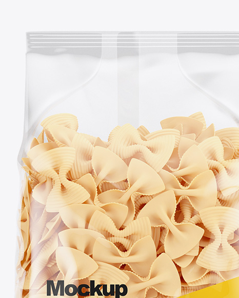 Download Fiocchi Rigati Pasta Mockup Front View In Bag Sack Mockups On Yellow Images Object Mockups