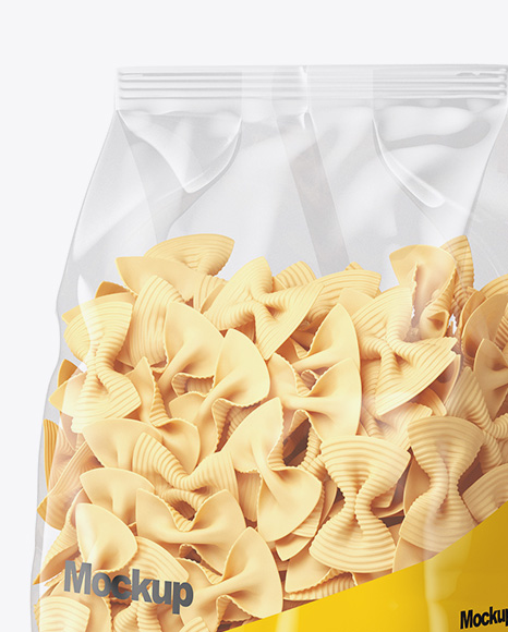 Download Fiocchi Rigati Pasta Mockup Half Side View In Bag Sack Mockups On Yellow Images Object Mockups