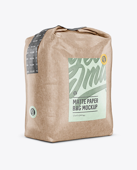 Download 1 kg Kraft Paper Bag Mockup - Halfside View in Bag & Sack Mockups on Yellow Images Object Mockups