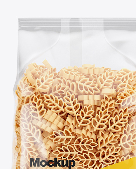 Download Spighe Pasta Mockup Front View In Bag Sack Mockups On Yellow Images Object Mockups PSD Mockup Templates