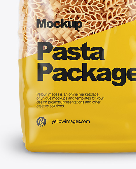 Download Spighe Pasta Mockup Front View In Bag Sack Mockups On Yellow Images Object Mockups PSD Mockup Templates