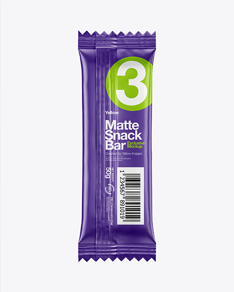 Matte Snack Bar Mockup   Back View PSD #1