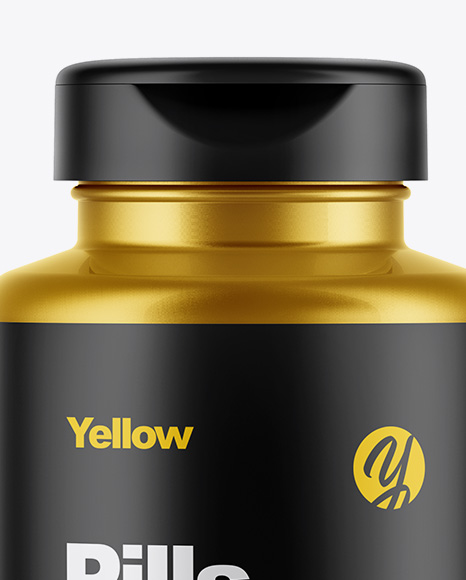 Metallic Pills Bottle Mockup PSD #2