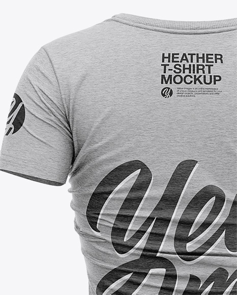 Download Women's Heather Slim-Fit V-Neck T-Shirt Mockup - Back View ...