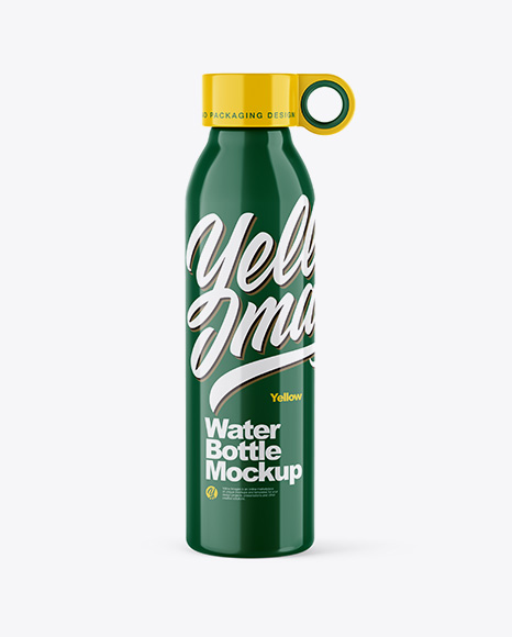 Glossy Water Bottle Mockup PSD #2