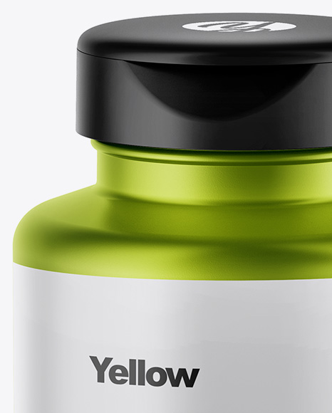 Matte Metallic Pills Bottle Mockup In Bottle Mockups On Yellow Images Object Mockups