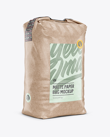 3 kg Kraft Paper Bag Mockup   Halfside View PSD #3