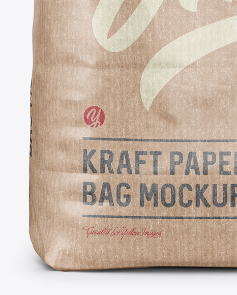 Download 3 Kg Kraft Paper Bag Mockup Front View In Bag Sack Mockups On Yellow Images Object Mockups