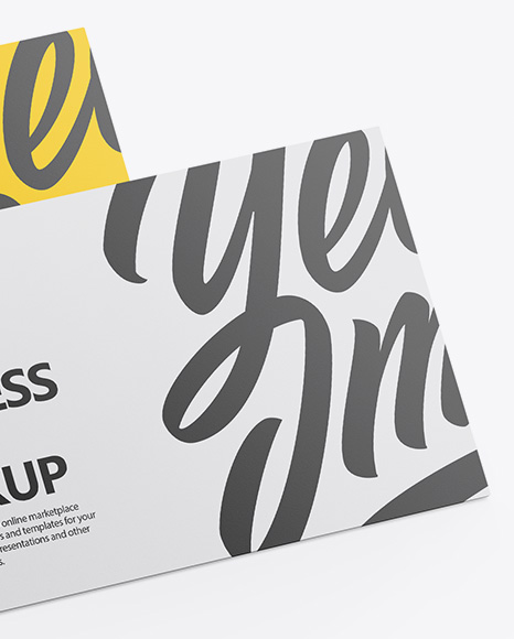 Three Business Cards Mockup   Half Side View PSD #6