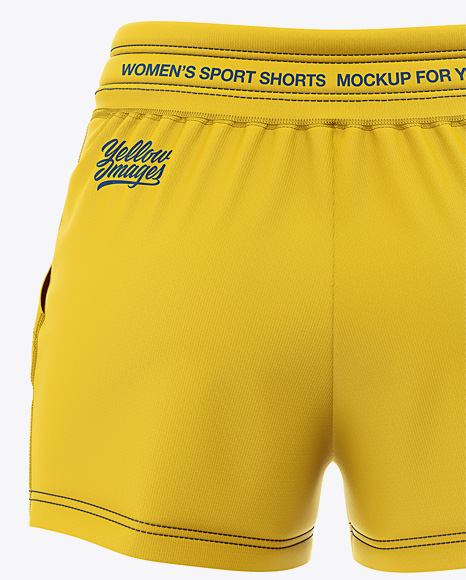 Download Women S Sport Shorts Mockup Back View In Apparel Mockups On Yellow Images Object Mockups