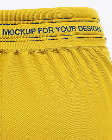 Women S Sport Shorts Mockup Back View In Apparel Mockups On Yellow Images Object Mockups