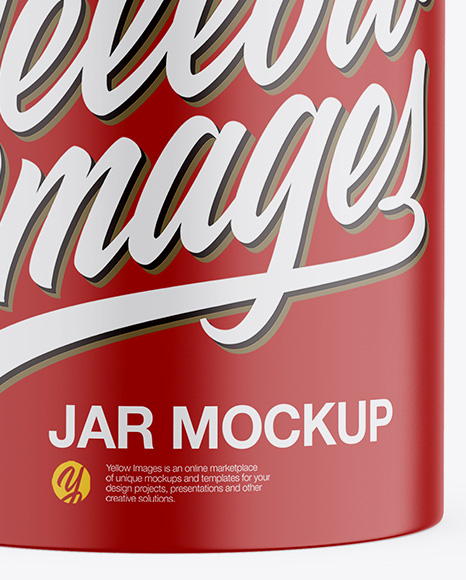 Matte Jar Mockup   Front View PSD #1