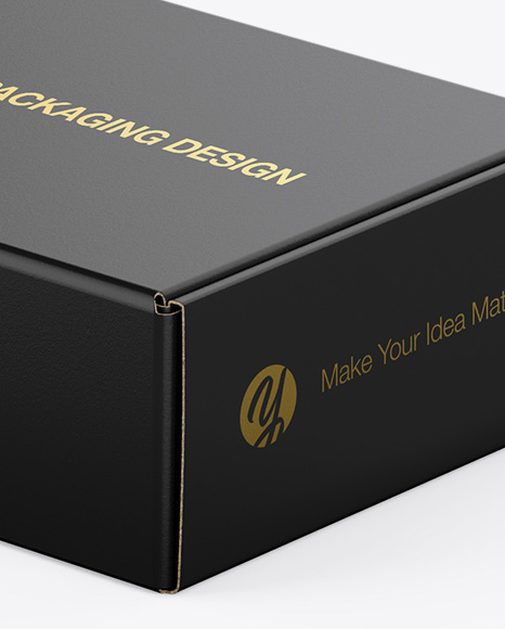 Download Box Mockup Half Side View High Angle Shot In Box Mockups On Yellow Images Object Mockups