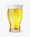 Revival Glass With Pilsner Beer Mockup on Yellow Images Object Mockups