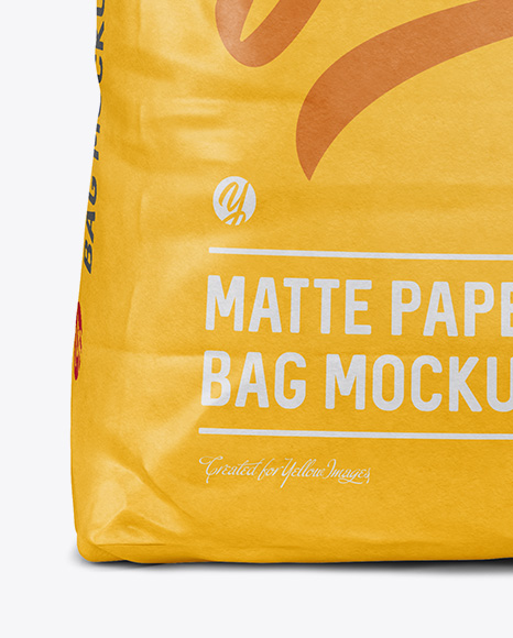 Download 5 Kg Matte Paper Bag Mockup Front View In Bag Sack Mockups On Yellow Images Object Mockups PSD Mockup Templates