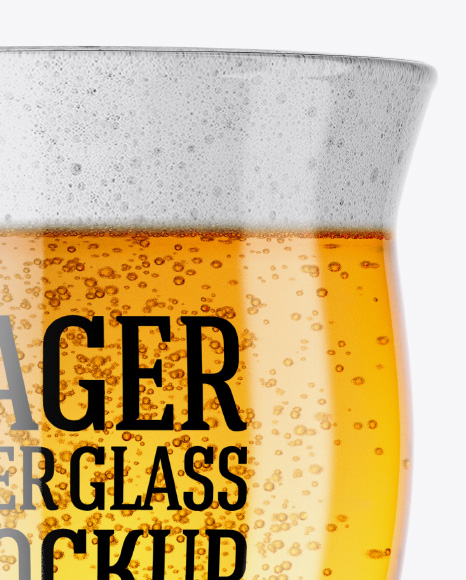 Revival Glass With Lager Beer Mockup