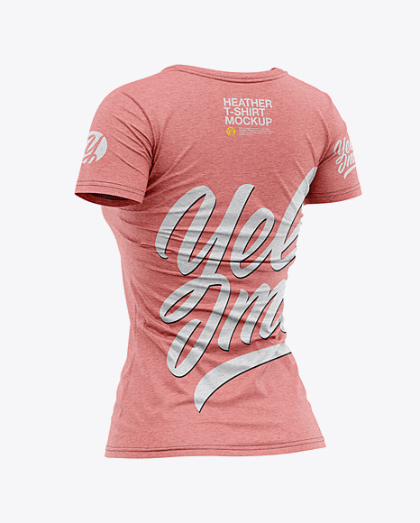 Women S Heather Slim Fit V Neck T Shirt Mockup Back Half Side View In Apparel Mockups On Yellow Images Object Mockups