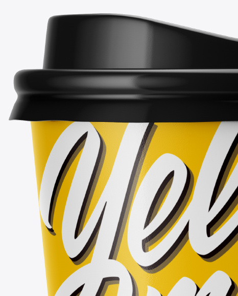 Glossy Paper Coffee Cup Mockup   Front View PSD #2